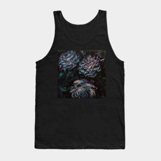 Three blue roses on square background Tank Top